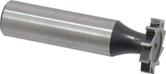 Interstate - 3/4" Diam x 1/8" Face Width, High Speed Steel, 10 Teeth, Shank Connection Woodruff Keyseat Cutter - Uncoated, 2-1/8" OAL x 1/2" Shank, Straight Teeth, ANSI 406, Old Standard 7 - Industrial Tool & Supply