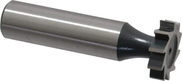 Interstate - 3/4" Diam x 3/16" Face Width, High Speed Steel, 10 Teeth, Shank Connection Woodruff Keyseat Cutter - Uncoated, 2-3/16" OAL x 1/2" Shank, Straight Teeth, ANSI 606, Old Standard 9 - Industrial Tool & Supply