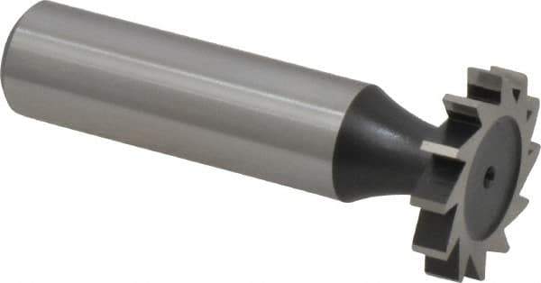 Interstate - 7/8" Diam x 5/32" Face Width, High Speed Steel, 10 Teeth, Shank Connection Woodruff Keyseat Cutter - Uncoated, 2-5/32" OAL x 1/2" Shank, Straight Teeth, ANSI 507, Old Standard 10 - Industrial Tool & Supply