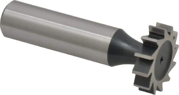 Interstate - 7/8" Diam x 7/32" Face Width, High Speed Steel, 10 Teeth, Shank Connection Woodruff Keyseat Cutter - Uncoated, 2-7/32" OAL x 1/2" Shank, Straight Teeth, ANSI 707, Old Standard 12 - Industrial Tool & Supply