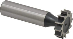 Interstate - 7/8" Diam x 7/32" Face Width, High Speed Steel, 10 Teeth, Shank Connection Woodruff Keyseat Cutter - Uncoated, 2-7/32" OAL x 1/2" Shank, Straight Teeth, ANSI 707, Old Standard 12 - Industrial Tool & Supply