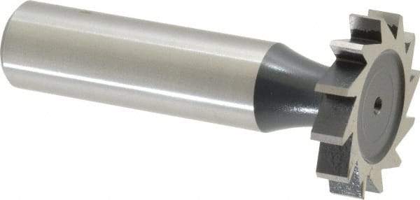 Interstate - 1" Diam x 3/16" Face Width, High Speed Steel, 12 Teeth, Shank Connection Woodruff Keyseat Cutter - Uncoated, 2-3/16" OAL x 1/2" Shank, Straight Teeth, ANSI 608, Old Standard 13 - Industrial Tool & Supply