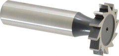 Interstate - 1" Diam x 3/16" Face Width, High Speed Steel, 12 Teeth, Shank Connection Woodruff Keyseat Cutter - Uncoated, 2-3/16" OAL x 1/2" Shank, Straight Teeth, ANSI 608, Old Standard 13 - Industrial Tool & Supply