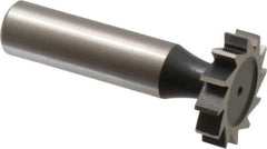 Interstate - 1" Diam x 7/32" Face Width, High Speed Steel, 12 Teeth, Shank Connection Woodruff Keyseat Cutter - Uncoated, 2-7/32" OAL x 1/2" Shank, Straight Teeth, ANSI 708, Old Standard 14 - Industrial Tool & Supply