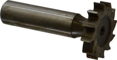 Interstate - 1-1/8" Diam x 7/32" Face Width, High Speed Steel, 12 Teeth, Shank Connection Woodruff Keyseat Cutter - Uncoated, 2-7/32" OAL x 1/2" Shank, Straight Teeth, ANSI 709, Old Standard 17 - Industrial Tool & Supply