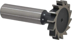 Interstate - 1-1/4" Diam x 7/32" Face Width, High Speed Steel, 14 Teeth, Shank Connection Woodruff Keyseat Cutter - Uncoated, 2-7/32" OAL x 1/2" Shank, Straight Teeth, ANSI 710, Old Standard 20 - Industrial Tool & Supply