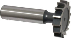 Interstate - 1-1/4" Diam x 1/4" Face Width, High Speed Steel, 14 Teeth, Shank Connection Woodruff Keyseat Cutter - Uncoated, 2-1/4" OAL x 1/2" Shank, Straight Teeth, ANSI 810, Old Standard 21 - Industrial Tool & Supply