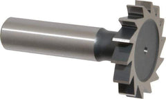 Interstate - 1-3/8" Diam x 1/4" Face Width, High Speed Steel, 14 Teeth, Shank Connection Woodruff Keyseat Cutter - Uncoated, 2-1/4" OAL x 1/2" Shank, Straight Teeth, ANSI 811, Old Standard 22 - Industrial Tool & Supply