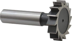 Interstate - 1-3/8" Diam x 5/16" Face Width, High Speed Steel, 14 Teeth, Shank Connection Woodruff Keyseat Cutter - Uncoated, 2-5/16" OAL x 1/2" Shank, Straight Teeth, ANSI 1011, Old Standard 23 - Industrial Tool & Supply