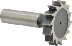 Interstate - 1-1/2" Diam x 5/16" Face Width, High Speed Steel, 16 Teeth, Shank Connection Woodruff Keyseat Cutter - Uncoated, 2-5/16" OAL x 1/2" Shank, Straight Teeth, ANSI 1012, Old Standard 25 - Industrial Tool & Supply