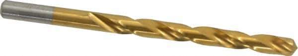 Chicago-Latrobe - 17/64" 135° High Speed Steel Jobber Drill - TiN Finish, Right Hand Cut, Spiral Flute, Straight Shank, 4-1/8" OAL, Split Point - Industrial Tool & Supply