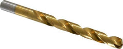 Chicago-Latrobe - 27/64" 135° High Speed Steel Jobber Drill - TiN Finish, Right Hand Cut, Spiral Flute, Straight Shank, 5-3/8" OAL, Split Point - Industrial Tool & Supply