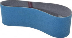 Norton - 3" Wide x 21" OAL, 50 Grit, Zirconia Alumina Abrasive Belt - Zirconia Alumina, Coarse, Coated, Y Weighted Cloth Backing, Series 3X - Industrial Tool & Supply