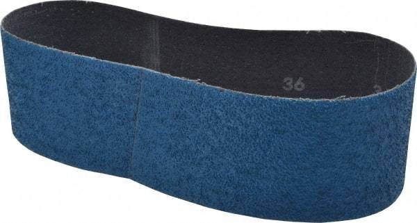 Norton - 3" Wide x 21" OAL, 36 Grit, Zirconia Alumina Abrasive Belt - Zirconia Alumina, Very Coarse, Coated, Y Weighted Cloth Backing, Series 3X - Industrial Tool & Supply