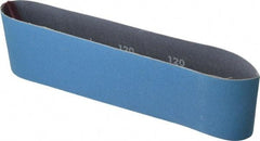 Norton - 3" Wide x 24" OAL, 120 Grit, Zirconia Alumina Abrasive Belt - Zirconia Alumina, Fine, Coated, Y Weighted Cloth Backing, Series 3X - Industrial Tool & Supply