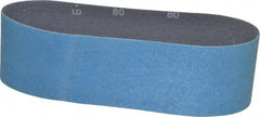 Norton - 3" Wide x 24" OAL, 80 Grit, Zirconia Alumina Abrasive Belt - Zirconia Alumina, Medium, Coated, Y Weighted Cloth Backing, Series 3X - Industrial Tool & Supply