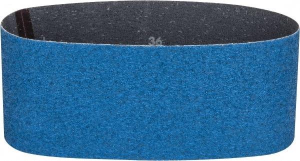 Norton - 4" Wide x 24" OAL, 36 Grit, Zirconia Alumina Abrasive Belt - Zirconia Alumina, Very Coarse, Coated, Y Weighted Cloth Backing, Series 3X - Industrial Tool & Supply