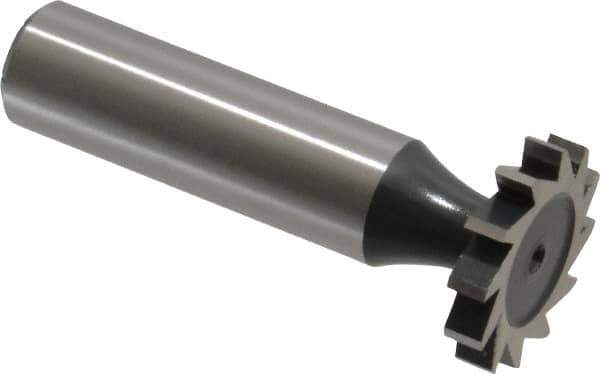 Interstate - 7/8" Diam x 5/32" Face Width, Cobalt, 10 Teeth, Shank Connection Woodruff Keyseat Cutter - Uncoated, 2-5/32" OAL x 1/2" Shank, Straight Teeth, ANSI 507, Old Standard 10 - Industrial Tool & Supply