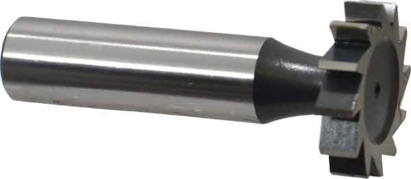 Interstate - 1" Diam x 7/32" Face Width, Cobalt, 12 Teeth, Shank Connection Woodruff Keyseat Cutter - Uncoated, 2-7/32" OAL x 1/2" Shank, Straight Teeth, ANSI 708, Old Standard 14 - Industrial Tool & Supply