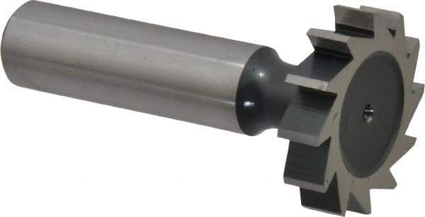 Interstate - 1-1/8" Diam x 1/4" Face Width, Cobalt, 12 Teeth, Shank Connection Woodruff Keyseat Cutter - Uncoated, 2-1/4" OAL x 1/2" Shank, Straight Teeth, ANSI 809, Old Standard 18 - Industrial Tool & Supply