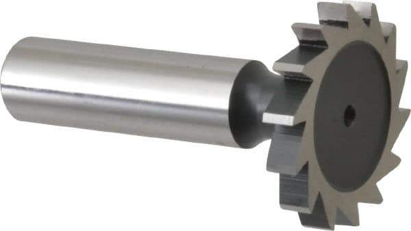 Interstate - 1-1/4" Diam x 3/16" Face Width, Cobalt, 14 Teeth, Shank Connection Woodruff Keyseat Cutter - Uncoated, 2-3/16" OAL x 1/2" Shank, Straight Teeth, ANSI 610, Old Standard 19 - Industrial Tool & Supply