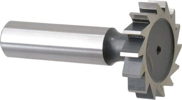Interstate - 1-1/4" Diam x 1/4" Face Width, Cobalt, 14 Teeth, Shank Connection Woodruff Keyseat Cutter - Uncoated, 2-1/4" OAL x 1/2" Shank, Straight Teeth, ANSI 810, Old Standard 21 - Industrial Tool & Supply