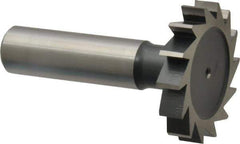 Interstate - 1-3/8" Diam x 1/4" Face Width, Cobalt, 14 Teeth, Shank Connection Woodruff Keyseat Cutter - Uncoated, 2-1/4" OAL x 1/2" Shank, Straight Teeth, ANSI 811, Old Standard 22 - Industrial Tool & Supply