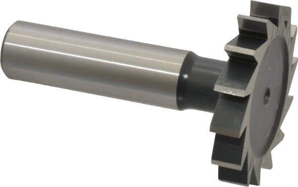 Interstate - 1-1/2" Diam x 1/4" Face Width, Cobalt, 16 Teeth, Shank Connection Woodruff Keyseat Cutter - Uncoated, 2-1/4" OAL x 1/2" Shank, Straight Teeth, ANSI 812, Old Standard 24 - Industrial Tool & Supply