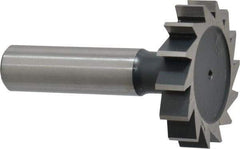 Interstate - 1-1/2" Diam x 5/16" Face Width, Cobalt, 16 Teeth, Shank Connection Woodruff Keyseat Cutter - Uncoated, 2-5/16" OAL x 1/2" Shank, Straight Teeth, ANSI 1012, Old Standard 25 - Industrial Tool & Supply