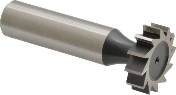 Interstate - 7/8" Diam x 1/4" Face Width, Cobalt, 10 Teeth, Shank Connection Woodruff Keyseat Cutter - Uncoated, 2-1/4" OAL x 1/2" Shank, Straight Teeth, ANSI 807, Old Standard A - Industrial Tool & Supply