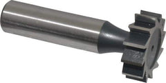 Interstate - 1" Diam x 5/16" Face Width, Cobalt, 12 Teeth, Shank Connection Woodruff Keyseat Cutter - Uncoated, 2-5/16" OAL x 1/2" Shank, Straight Teeth, ANSI 1008, Old Standard B - Industrial Tool & Supply