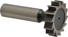 Interstate - 1-1/4" Diam x 5/16" Face Width, Cobalt, 14 Teeth, Shank Connection Woodruff Keyseat Cutter - Uncoated, 2-5/16" OAL x 1/2" Shank, Straight Teeth, ANSI 1010, Old Standard D - Industrial Tool & Supply