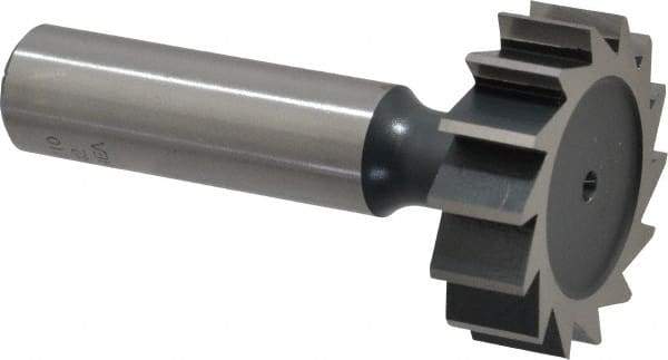 Interstate - 1-1/4" Diam x 3/8" Face Width, Cobalt, 14 Teeth, Shank Connection Woodruff Keyseat Cutter - Uncoated, 2-3/8" OAL x 1/2" Shank, Straight Teeth, ANSI 1210, Old Standard E - Industrial Tool & Supply