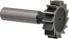 Interstate - 1-3/8" Diam x 3/8" Face Width, Cobalt, 14 Teeth, Shank Connection Woodruff Keyseat Cutter - Uncoated, 2-3/8" OAL x 1/2" Shank, Straight Teeth, ANSI 1211, Old Standard F - Industrial Tool & Supply