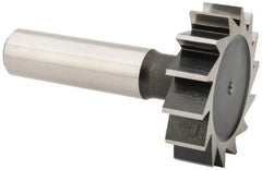 Interstate - 1-1/2" Diam x 3/8" Face Width, Cobalt, 16 Teeth, Shank Connection Woodruff Keyseat Cutter - Uncoated, 2-3/8" OAL x 1/2" Shank, Straight Teeth, ANSI 1212, Old Standard G - Industrial Tool & Supply