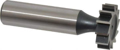 Interstate - 7/8" Diam x 1/4" Face Width, High Speed Steel, 10 Teeth, Shank Connection Woodruff Keyseat Cutter - Uncoated, 2-1/4" OAL x 1/2" Shank, Straight Teeth, ANSI 807, Old Standard A - Industrial Tool & Supply
