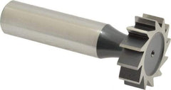 Interstate - 1" Diam x 5/16" Face Width, High Speed Steel, 12 Teeth, Shank Connection Woodruff Keyseat Cutter - Uncoated, 2-5/16" OAL x 1/2" Shank, Straight Teeth, ANSI 1008, Old Standard B - Industrial Tool & Supply