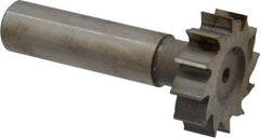 Interstate - 1-1/8" Diam x 5/16" Face Width, High Speed Steel, 12 Teeth, Shank Connection Woodruff Keyseat Cutter - Uncoated, 2-5/16" OAL x 1/2" Shank, Straight Teeth, ANSI 1009, Old Standard C - Industrial Tool & Supply