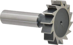 Interstate - 1-1/2" Diam x 3/8" Face Width, High Speed Steel, 16 Teeth, Shank Connection Woodruff Keyseat Cutter - Uncoated, 2-3/8" OAL x 1/2" Shank, Straight Teeth, ANSI 1212, Old Standard G - Industrial Tool & Supply