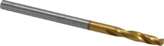 Guhring - #41 130° Parabolic Flute Cobalt Screw Machine Drill Bit - TiN Finish, Right Hand Cut, 14mm Flute Length, 43mm OAL, Standard Point, Straight Shank - Industrial Tool & Supply