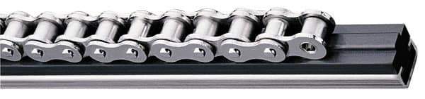 Fenner Drives - 0.79" Guide Width, 0.59" Guide Height, C3 Mount, UHMW PE, Single Chain Guide - 10" Overall Width x 0.79" Overall Height, Stainless Steel - Industrial Tool & Supply