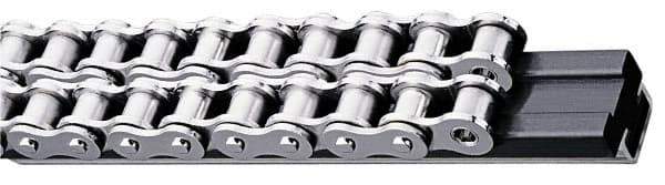 Fenner Drives - 1.75" Guide Width, 0.79" Guide Height, C9 Mount, UHMW PE, Double Chain Guide - 10" Overall Width x 1.16" Overall Height, Galvanized Steel - Industrial Tool & Supply
