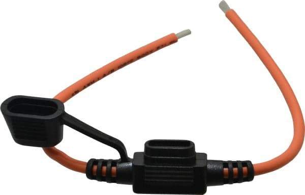 Ferraz Shawmut - 30 Amp AF2 Black Automotive Fuse Holder - 32 Volt, Orange #12 Wire - Industrial Tool & Supply