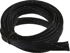 Techflex - Black/White Braided Expandable Cable Sleeve - 10' Coil Length, -103 to 257°F - Industrial Tool & Supply