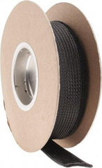 Techflex - Black Braided Cable Sleeve - 25' Coil Length, -103 to 257°F - Industrial Tool & Supply