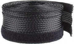 Techflex - Black Braided Cable Sleeve - 10' Coil Length, -103 to 257°F - Industrial Tool & Supply