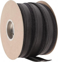 Techflex - Black Braided Cable Sleeve - 100' Coil Length, -103 to 257°F - Industrial Tool & Supply