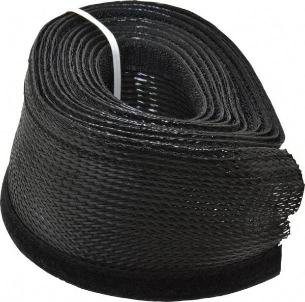 Techflex - Black Braided Cable Sleeve - 10' Coil Length, -103 to 257°F - Industrial Tool & Supply