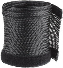 Techflex - Black Braided Cable Sleeve - 3' Coil Length, -103 to 257°F - Industrial Tool & Supply