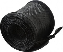 Techflex - Black Braided Cable Sleeve - 10' Coil Length, -103 to 257°F - Industrial Tool & Supply